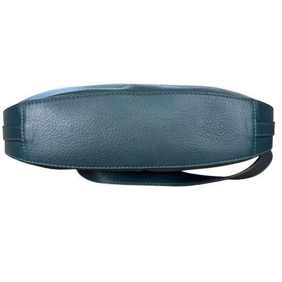 Radley London Teal Leather Hobo Shoulder Bag Purse Handbag Gold Tone Hardware - Picture 13 of 16